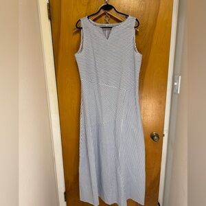 Striped Blue and White Sleeveless Dress